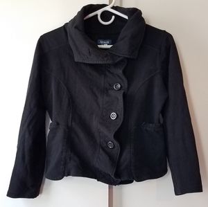 Ruffle Front French Terry Jacket